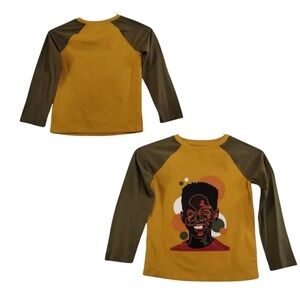 Target Black History Kids Mustard and Olive Graphic Raglan Shirt